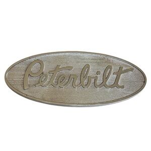 Vintage Peterbilt Chrome Truck Badge Plate Trucker Semi